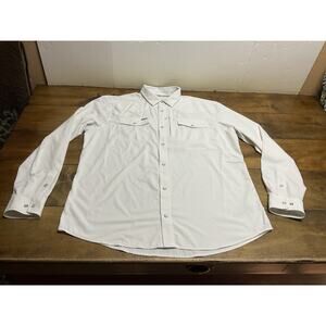 Poncho Shirt Mens XL Slim Fit White Pearl Snap Western Performance